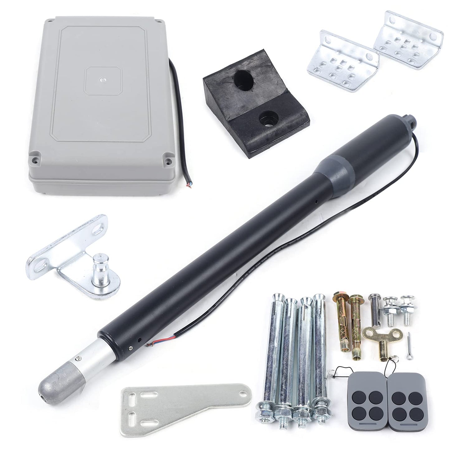 Automatic Gate Opener with Remote Complete Kit, 250rpm 40W Electric Single Arm Swing Gate Opener Heavy Duty Automatic Driveway Gate Operator for Swing Gate, Up to 330lb per Arm
