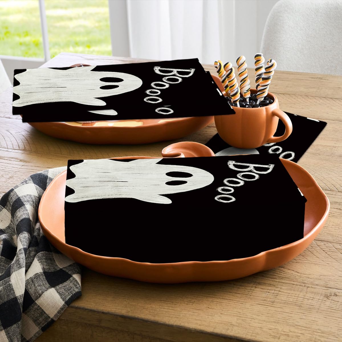 Horaldaily 100 Halloween Disposable Paper Decorative Guest Napkins, Boo Pumpkin Ghost Hand Towel for Party Lunch Dinner Kitchen Bathroom