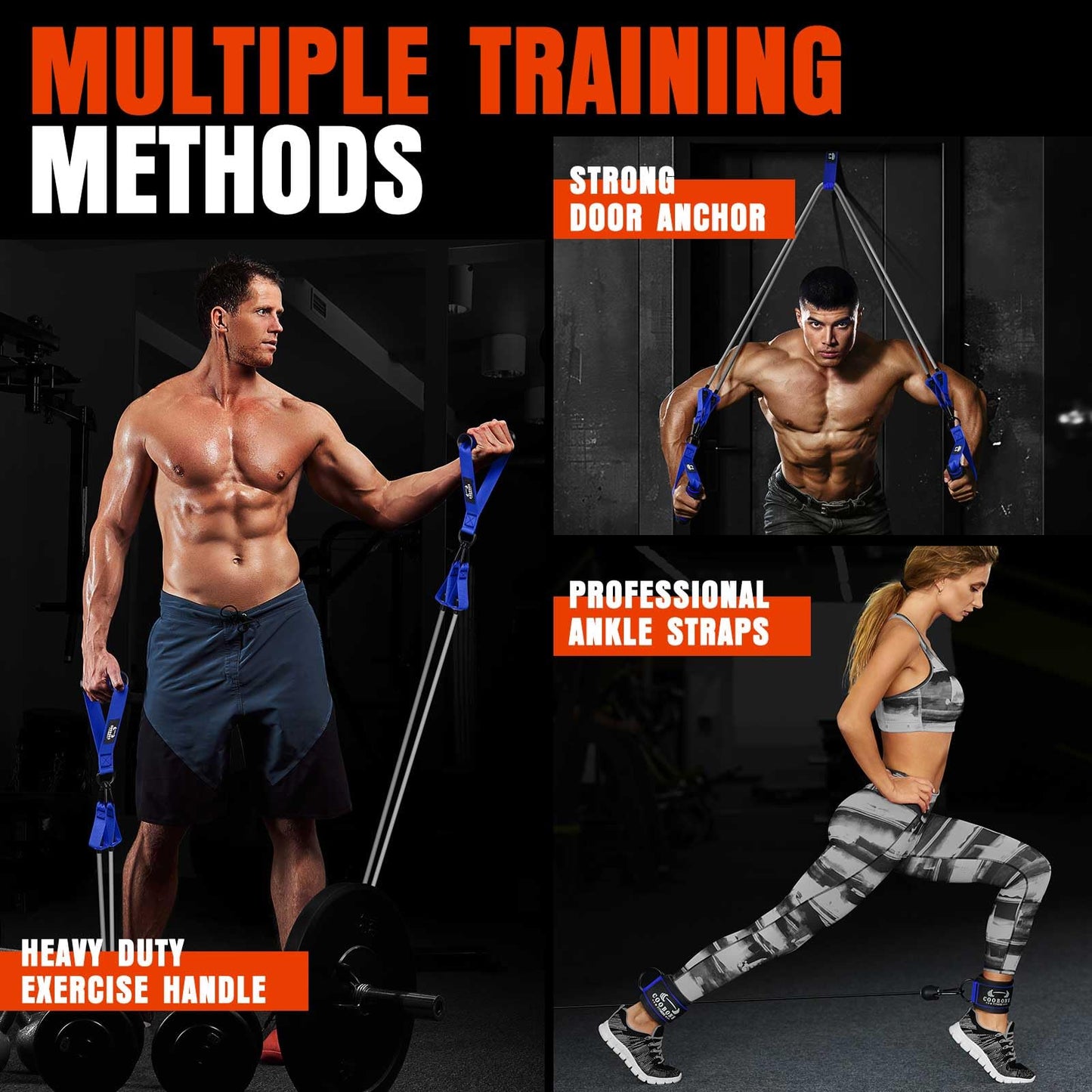 Heavy Resistance Bands for Working Out, 420LBS Exercise Bands with Handles, Workout Bands for Men, Weight Fitness Bands Set for Muscle Training, Strength, Slim, Yoga, Home Gym Equipment