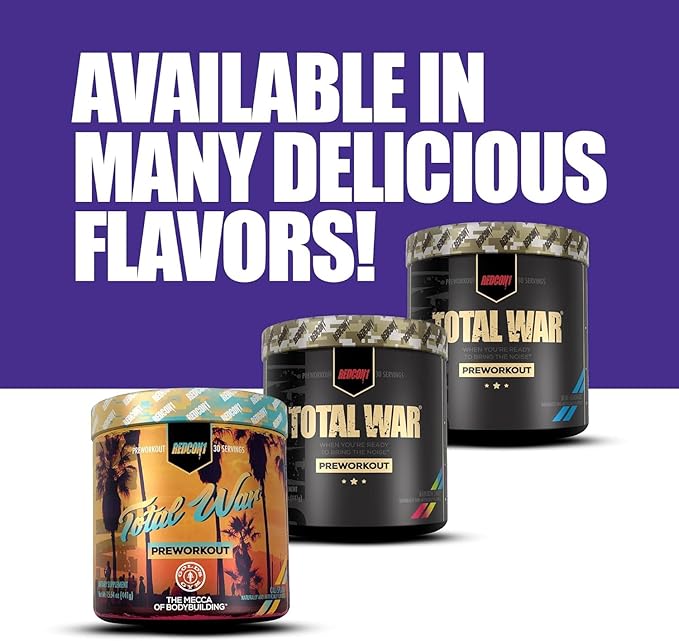 REDCON1 Total War Pre Workout, Sour Gummy Bear - Contains 320mg of Caffeine from Green Tea, Juniper & Beta Alanine - Pre Work Out with Amino Acids to Increase Pump, Energy + Endurance (30 Servings)
