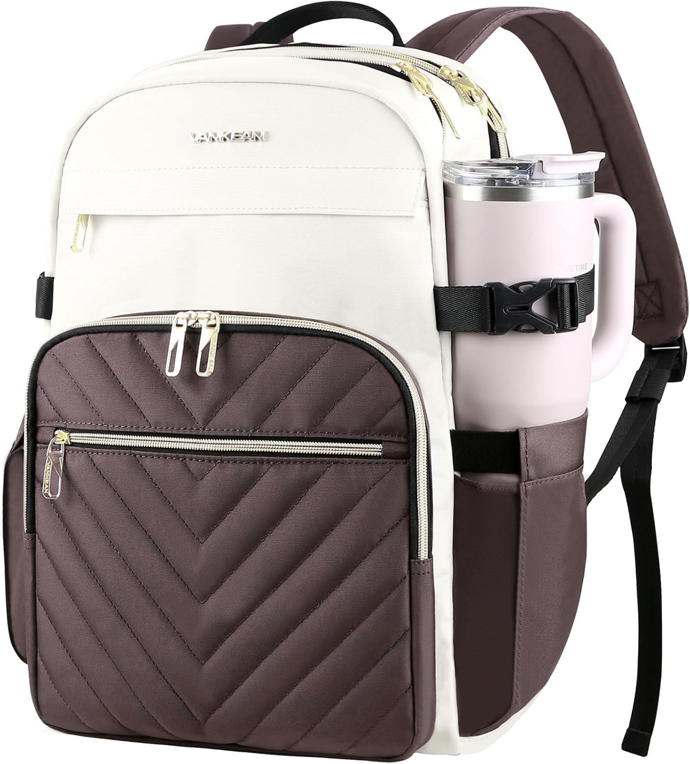 Backpack 15.6 Inch Backpack VANKEAN Laptop for Women with Pouch Pocket for Large Capacity Tumbler, Laptop Computer Bag