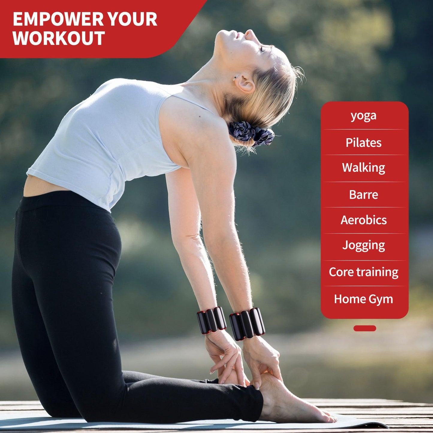 Adjustable Ankle weights for women walking : wrist weights 2lbs No-Slip for Pilates & Yoga exercise - Ensure zero interruption in your training
