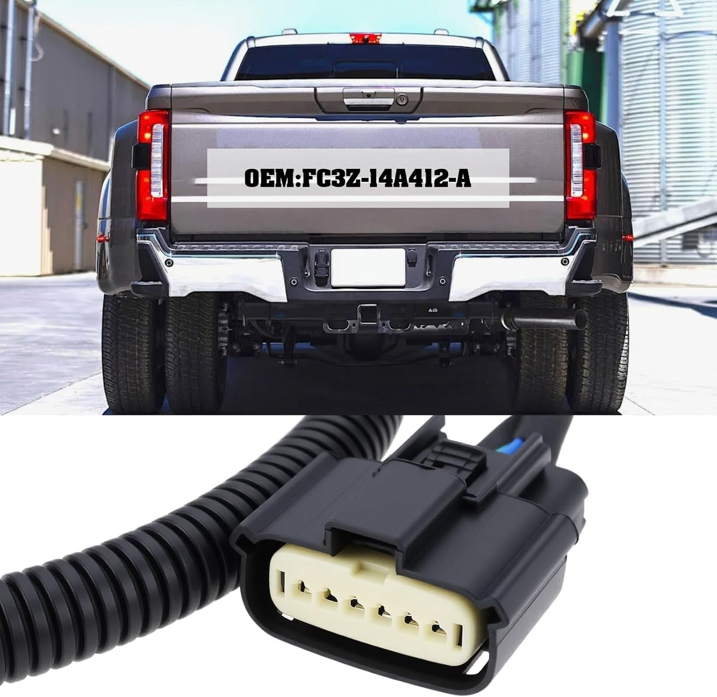 Micro Traders FC3Z-14A412-A F-250 F-350 F-450 F-550 Car Tailgate Backup Camera Wiring Harness Compatible with Ford