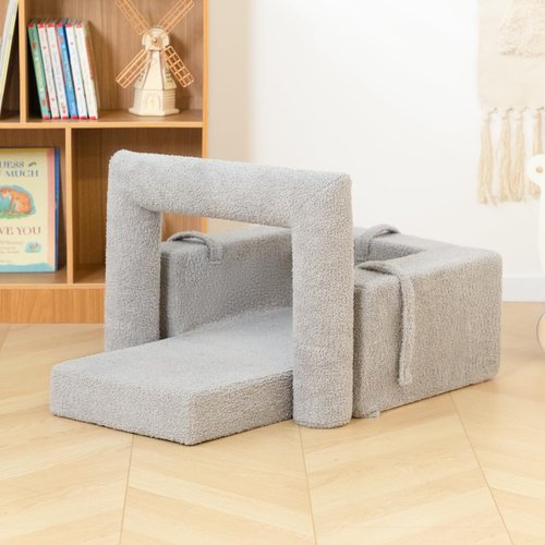 ALIMORDEN Kids 2-in-1 Flip Detachable Bolster Kids Sofa, Toddler Cuddly Reading Couch, Grey