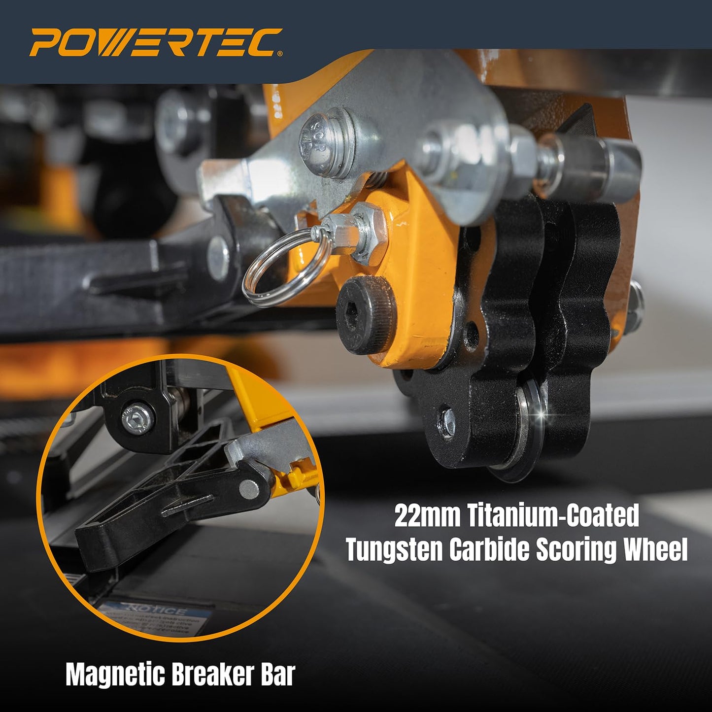 POWERTEC PRO 48" Manual Tile Cutter with Green Laser Guide - Cuts Ceramic, Porcelain & Glass, Large Format Tile Cutting, Aluminum Base (71980)