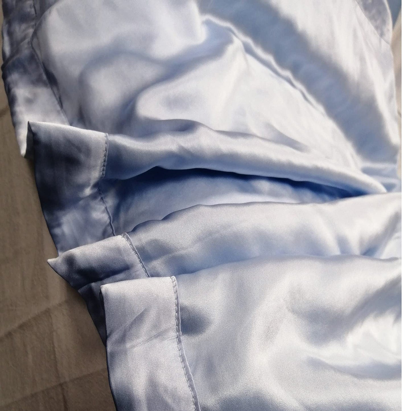 Cozysilk Baby Soft Silk Blanket - 100% Mulberry Silk On One Layer with Minky Plush Dot Blanket Backing - Reversible Double Layer, Gift for Girls/Boys Best for Summer (28 x 40 inch, Grey Blue)