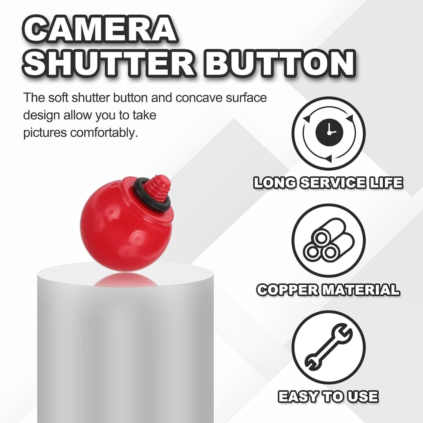 2 Pack 10mm XT5 XT30 XT20 XT4 XE2 XE4, PATIKIL Camera Shutter Button, Ball Shape Shutter Release Buttons Pure Copper