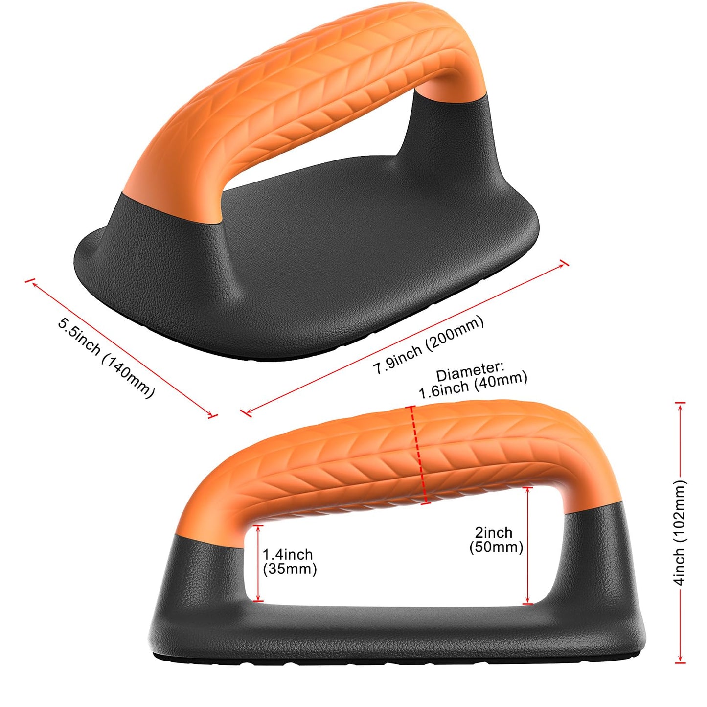 SELEWARE Push Up Bars, Non-Slip Pushup Stands with Ergonomic Soft Rubber Handles, Strength Training Push Up Handles for Floor Exercise, Home Gym Calisthenics Equipment for Men & Women (Black & Orange)