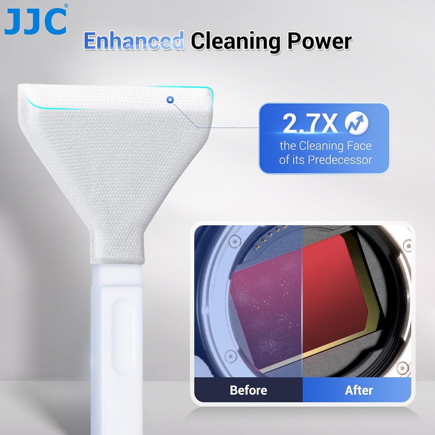 JJC 12pcs 24mm CMOS Full Frame Sensor Microfiber Cloth Cleaning Swab Cleaning Stick for Reflex & Mirrorless Digital