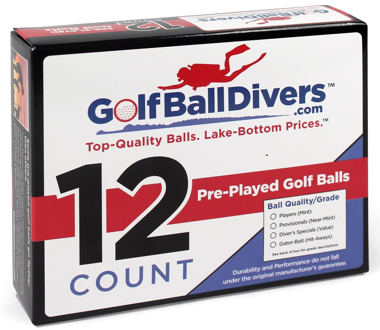 GOLF BALL DIVERS Precept Laddie X/Extreme Golf Balls, Recycled AAAA Quality, Near Mint Condition (White, 12 Balls)