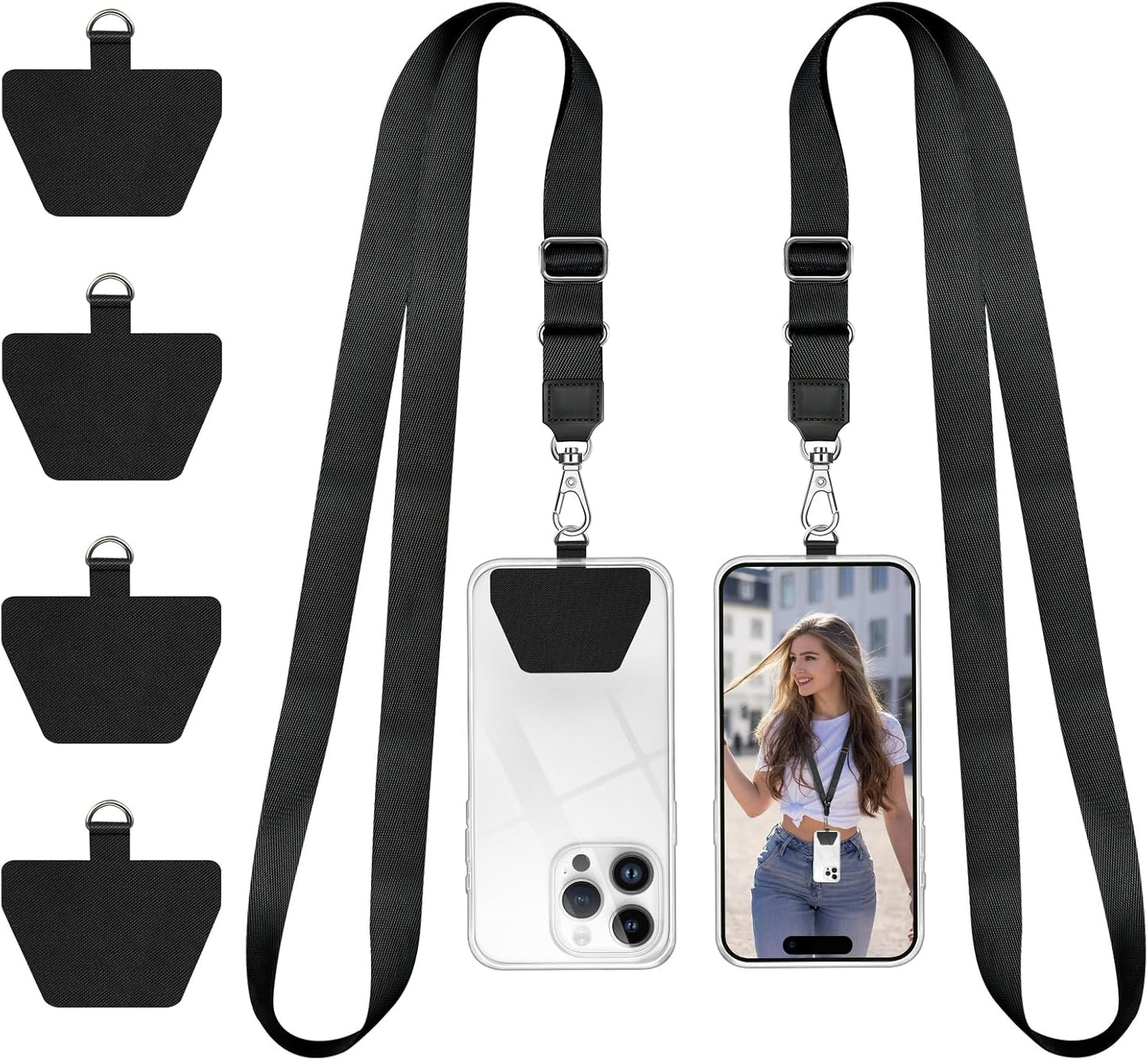 2 Pack, Doormoon Phone Lanyard, Universal Adjustable Neck Strap for Phone Case Keys ID Badges Cell Phone Lanyard