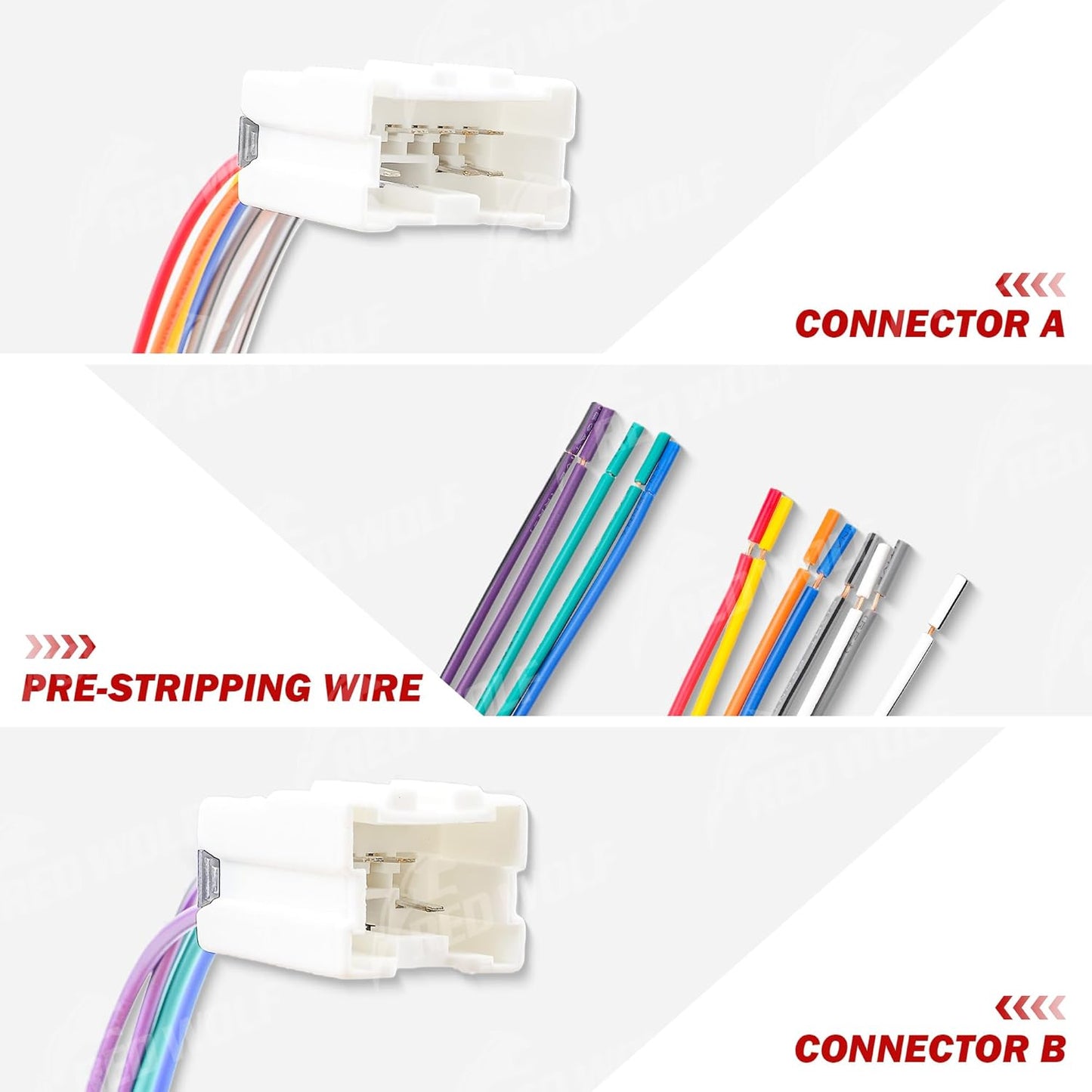 1995-2008, 1990-2008 RED WOLF Radio Install Wiring Harness for Nissan Infiniti Replacement for Aftermarket