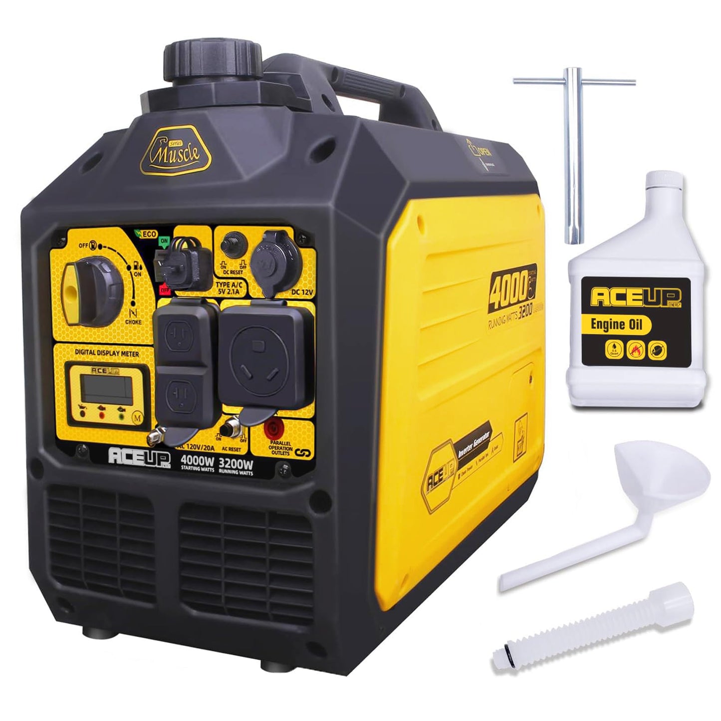 Aceup Energy 4000 Watt Inverter Generator Portable 149cc, Gas Powered Generator Quiet for Home, RV-Ready, EPA Compliant