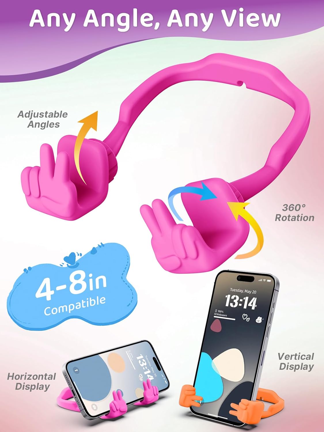 CALDEVER 2 Pack Grandma Mom Gifts for Mothers Day Sister Cell Phone Stand: Upgrade Adjustable Peace Sign Phone Holder
