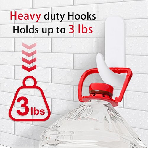 JulyWind Heavy-Duty Wall Hooks - 35pcs Towel Hangers with 40 No-Damage Adhesive Strips | Ideal for Bathroom & Dorm Essentials