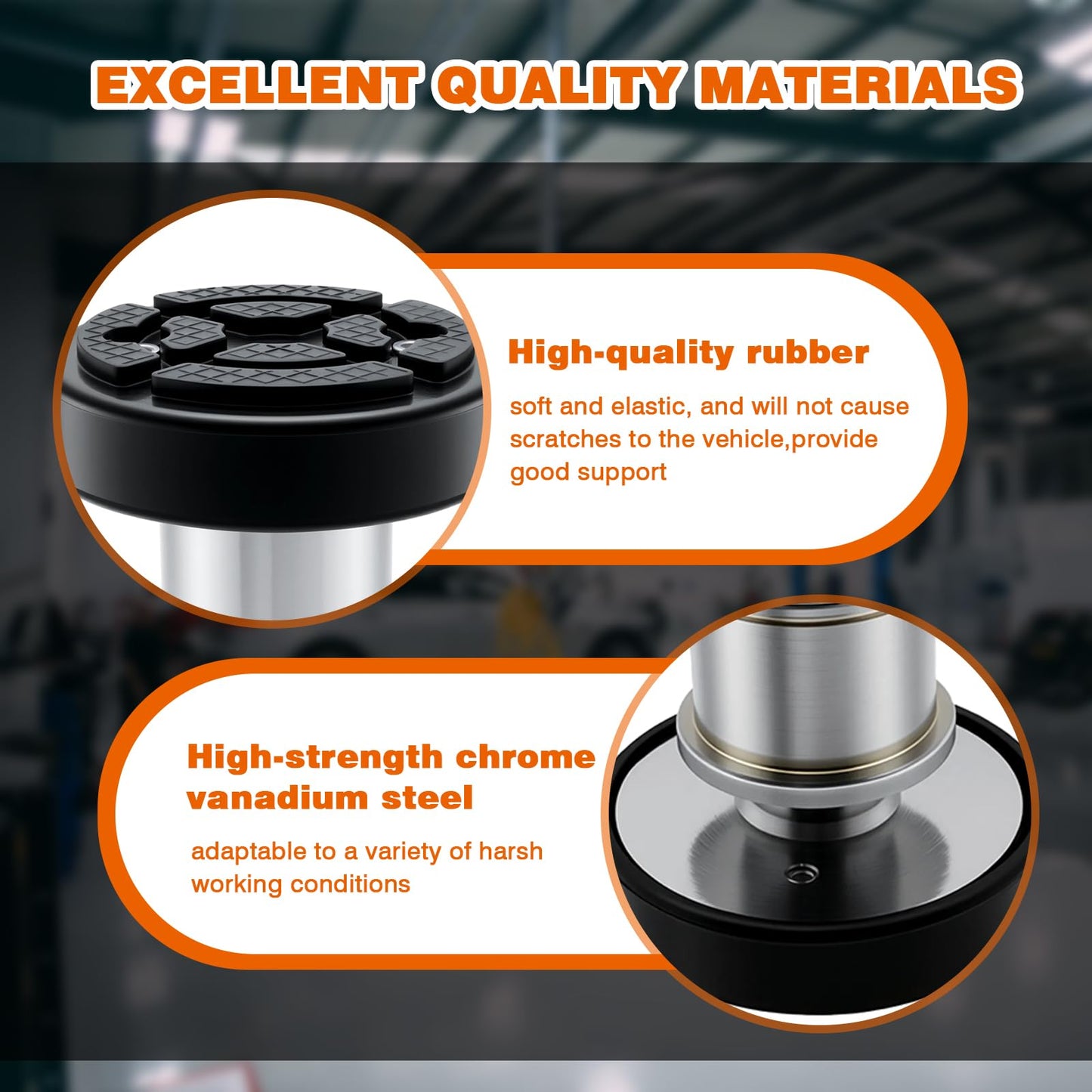 atsuch 60mm 4pcs Shaft Screw Up Car Lift Feet Pads Compatible with Bendpak Maxjax 2 Post Lift w/Rubber Bracket, 4-9 cm Heightened Car Lifts Bridge Jack Car Heightening Feet Tray (60mm 4pcs)