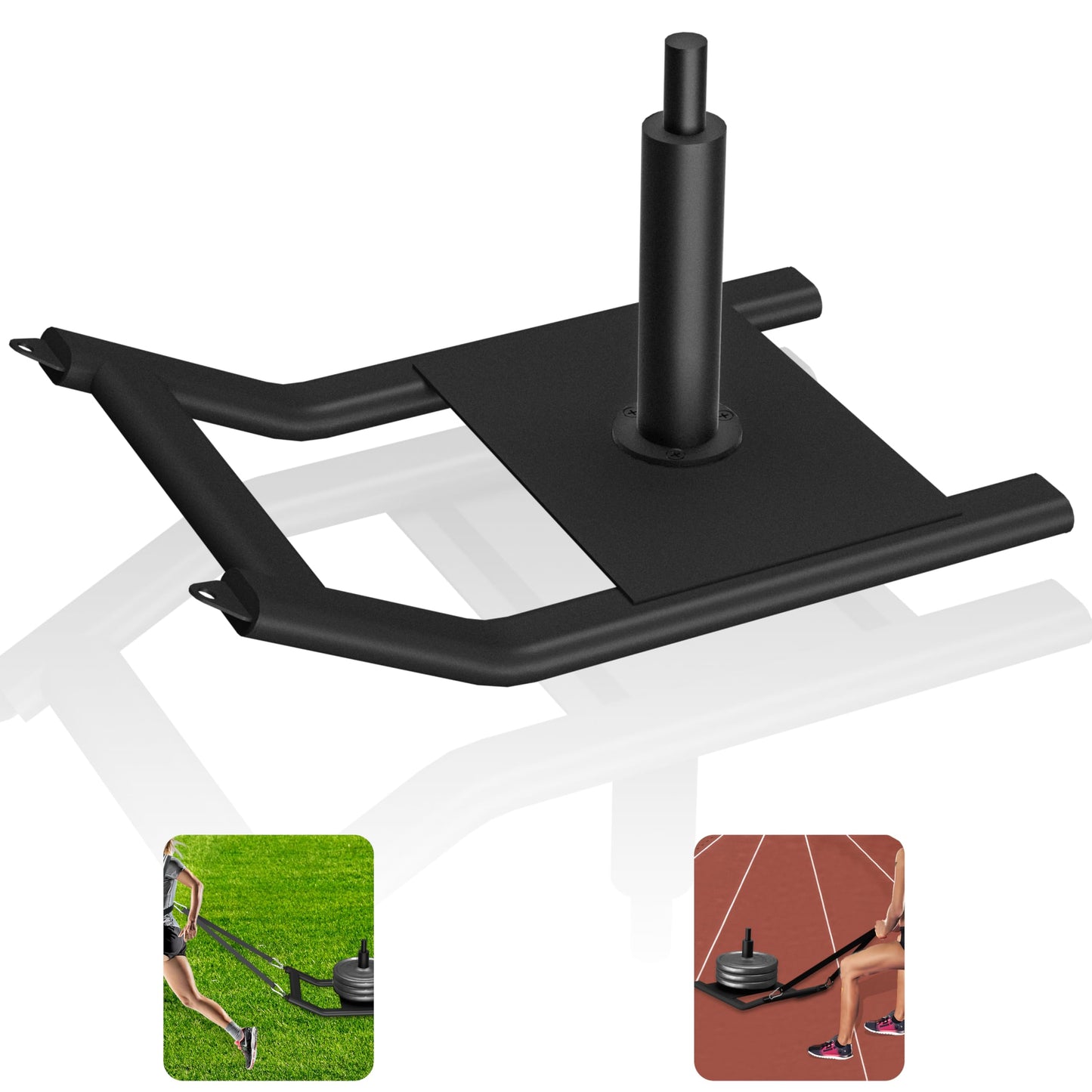 Weight Sled for Training - Heavy Duty Football Sled for Lineman, Sled Pull Workouts, Speed & Strength Training, Football Blocking Sled, Running Sled for Athletes, Weighted Sled for Outdoor & Indoor Workouts (Black)