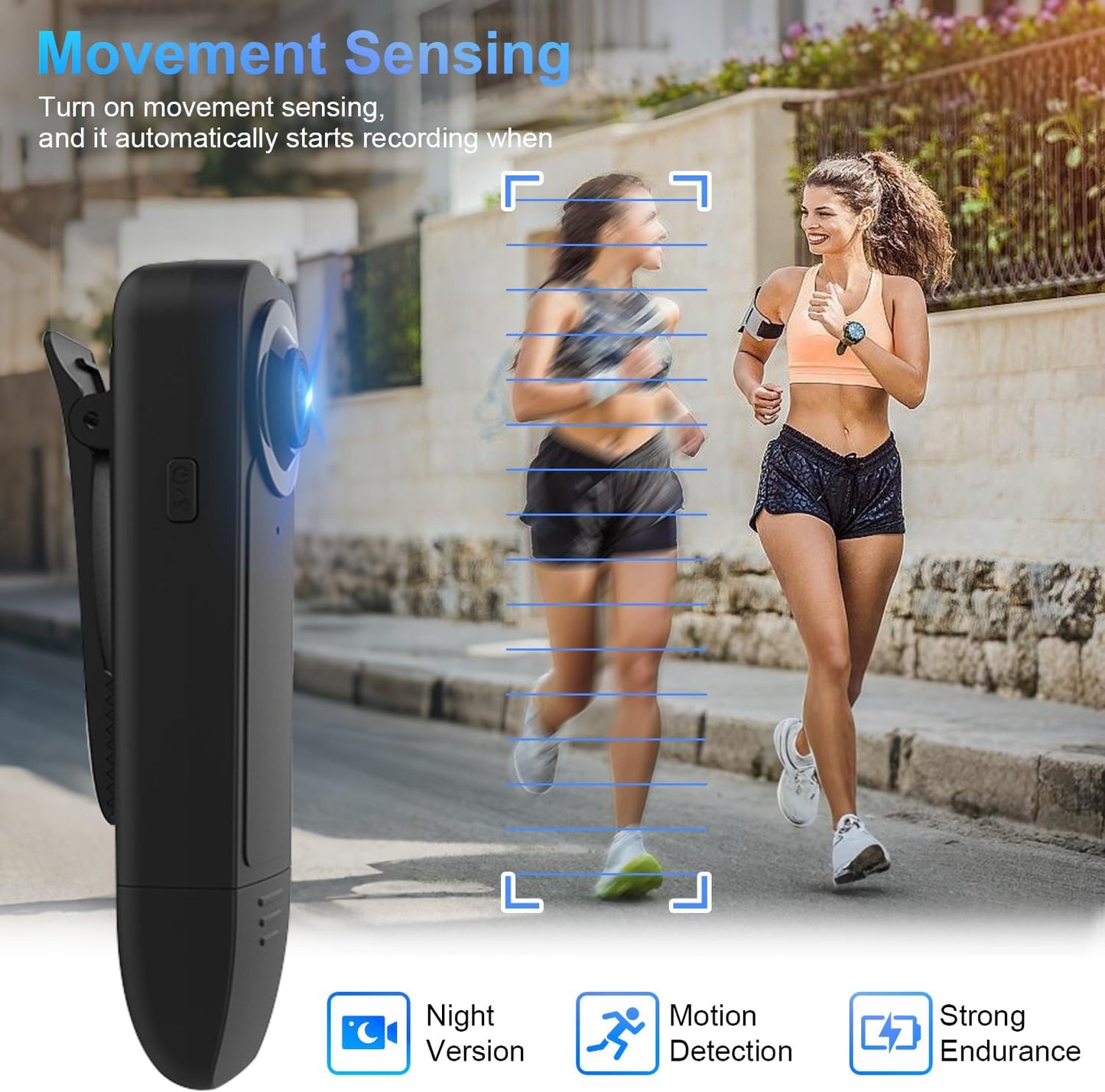 Vauvinmaic 1080P 64G Mini Body Camera with Audio and Video Recording, Body Cam with Card, Night Vision POV Cameras