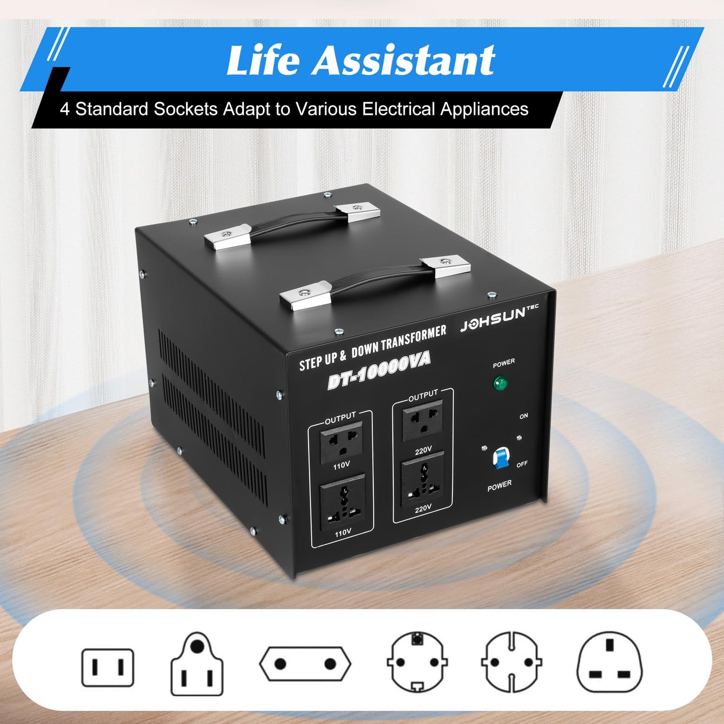 Futchoy ST-10000 Heavy Duty Voltage Transformer Voltage Converter 110V to 220V Step Up/Down Transformer Voltage Converter