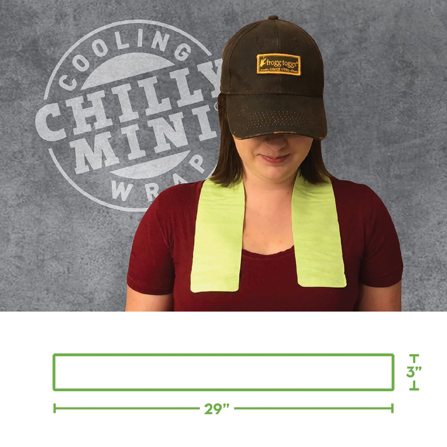 FROGG TOGGS Chilly Mini Cooling Neck Towel, Lime - 6 Pack, 29"x3"