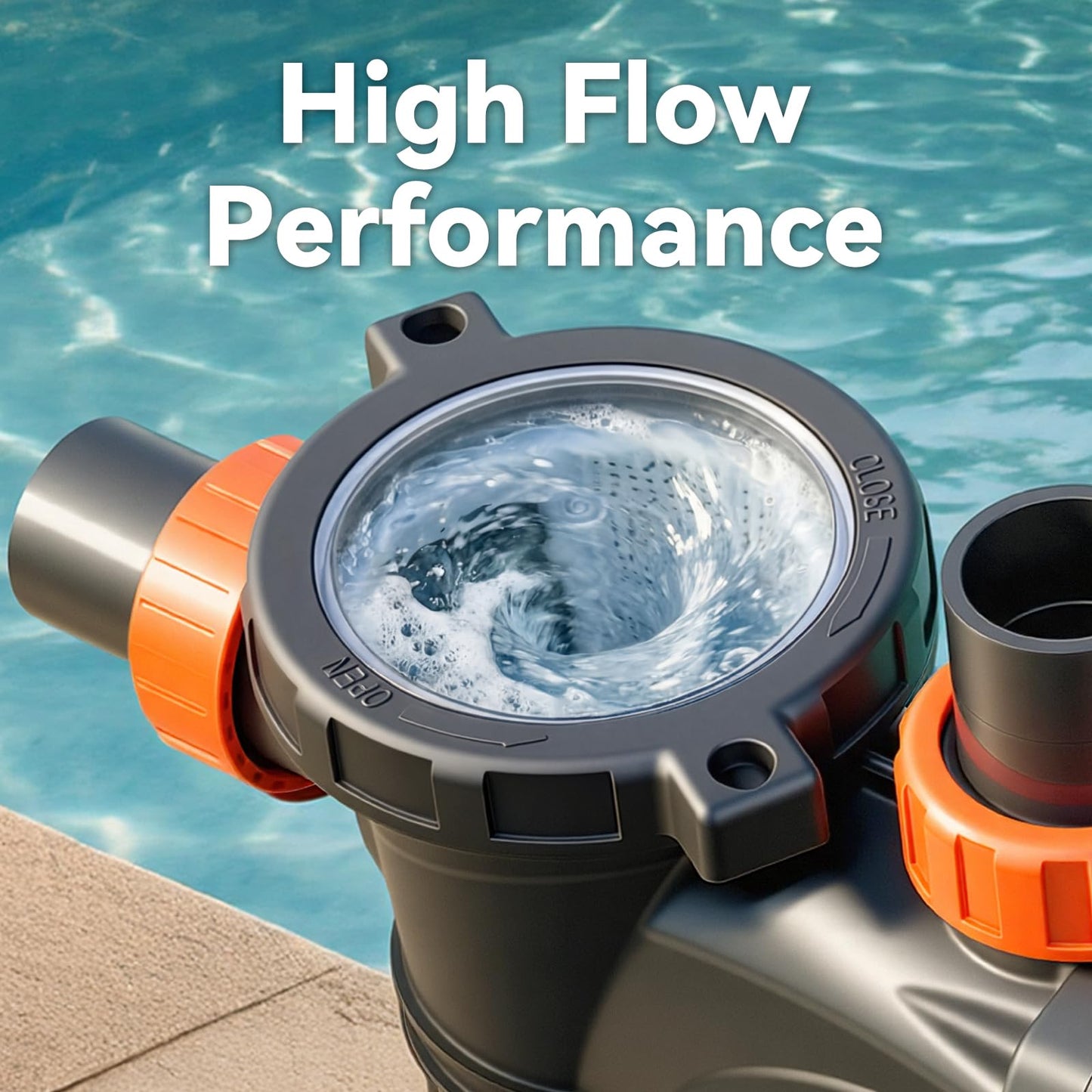 LEO In/Above Ground Pool Pump High Flow Powerful Self Priming Pool Pump,Light Red