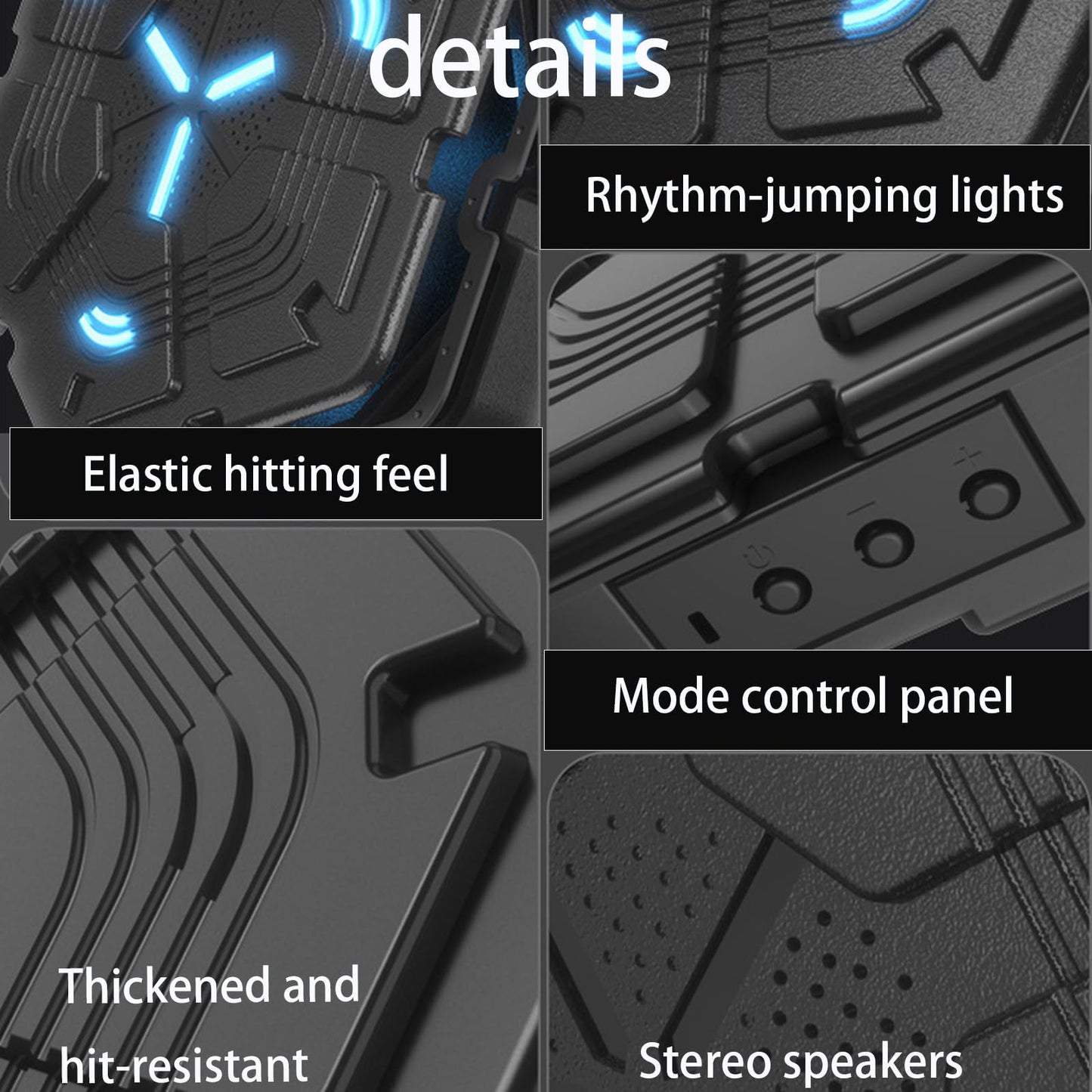SofLuxe Music Boxing Machine,Striking Training Equipment,Home Equipment,Boxing Trainer,Strength Training,Interactive Lighting,Black Gloves