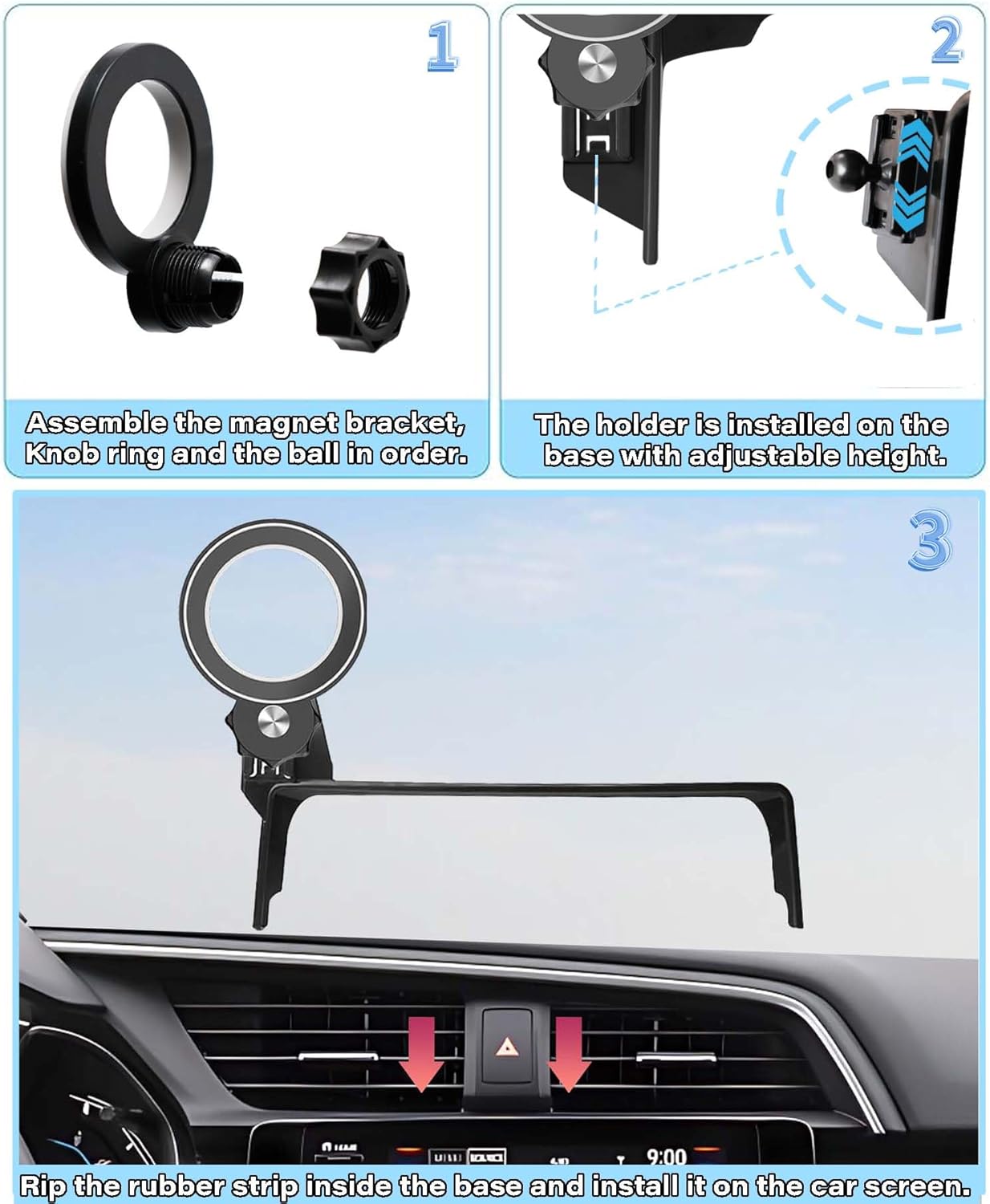 AbeeyGeomarn 2016-2021 5/7 Inch 360 Car Phone Holder for Honda Civic Accessories Apply to Touch Screen Fixed Clip