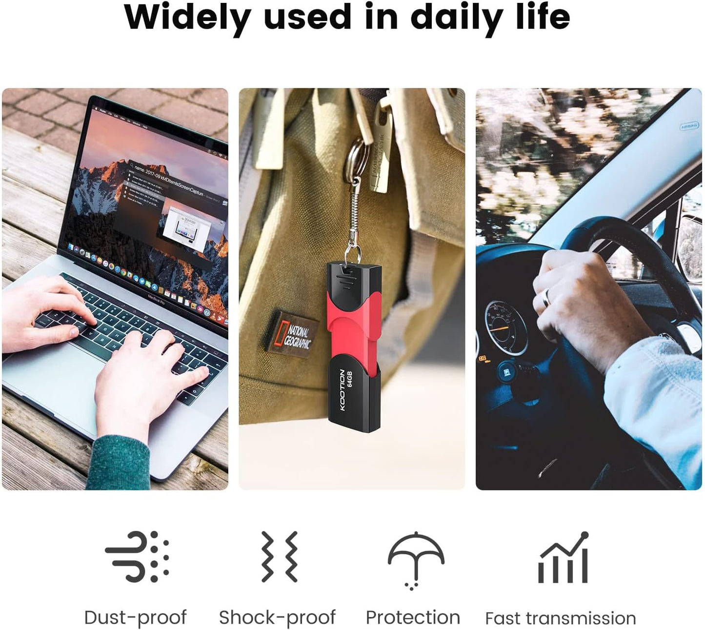 KOOTION 64 3.0 64G Flash Drive GB USB Flash Drive Thumb Drive Retractable Memory Stick Ultra High Speed USB Stick