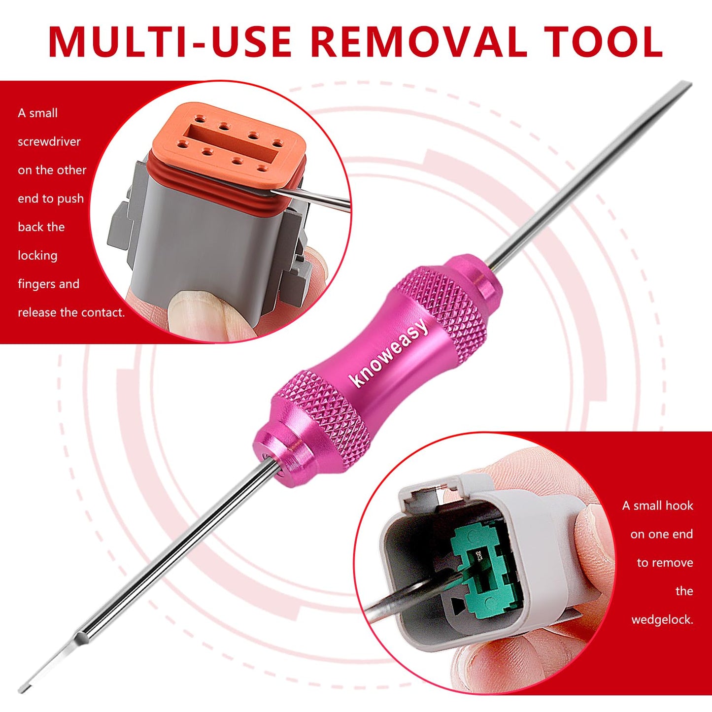 Knoweasy Deutsch Crimper Kits for Deutsch DT Connectors: Close Barrel and Open Barrel Crimper, Deutsch Removal Extraction Tool, Weather Pack Terminals - Includes 12PCS