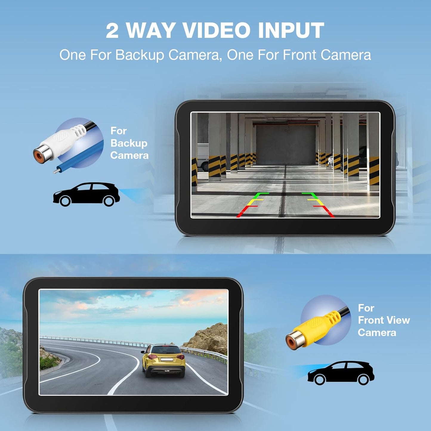 Chuanganzhuo 7 Inch 12V/24V, (7 Inch) Backup Camera Monitor Only - HD Image Back up Camera Screen for Cars Trucks SUVs