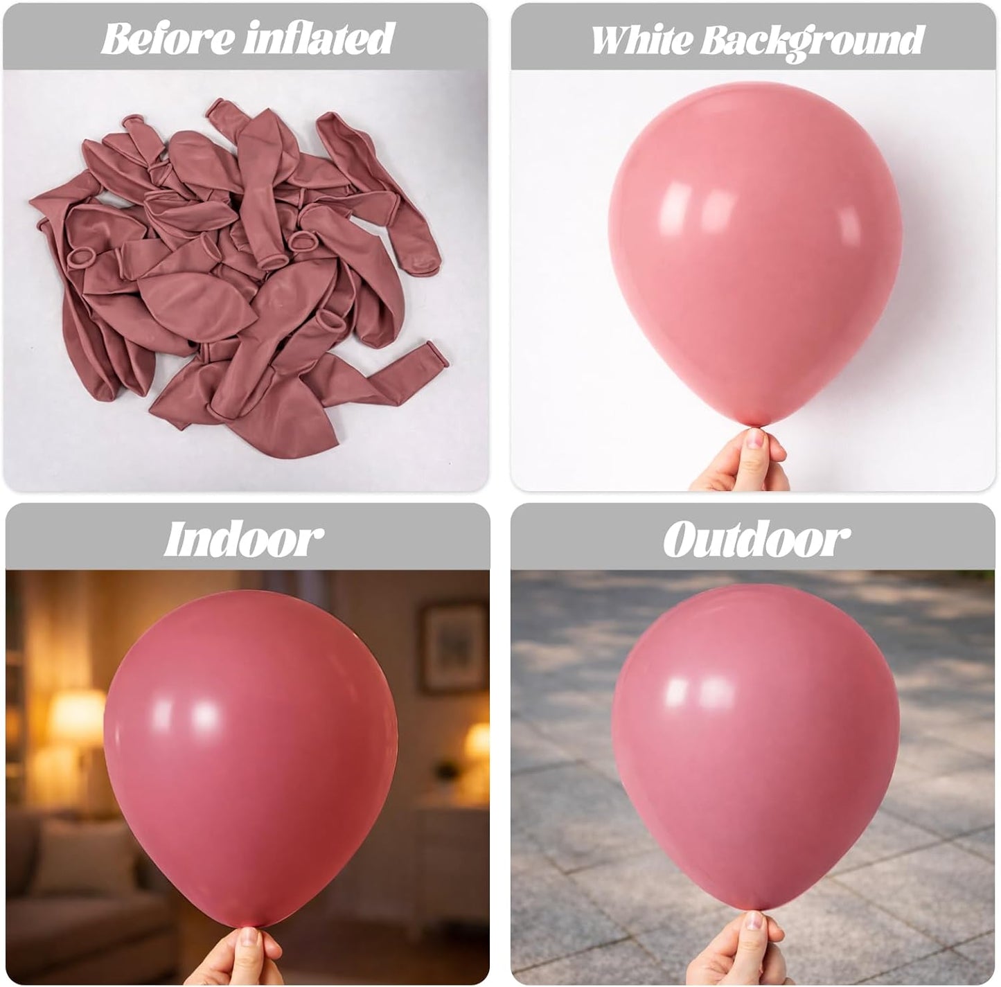 Voircoloria Retro Pink Balloons - 12-Inch Blush Pink Latex Balloons | 66-Pack for Parties & Celebrations