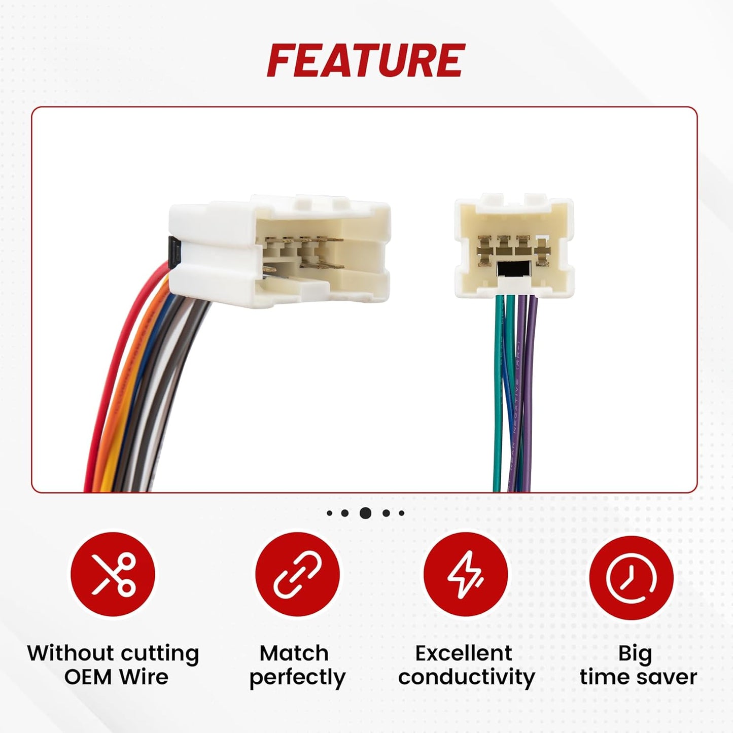 1998-2012 1990-2008 G2/QX4 RED WOLF Radio Wiring Harness w/Antenna Adapter Compatible with Nissan Frontier Pathfinder
