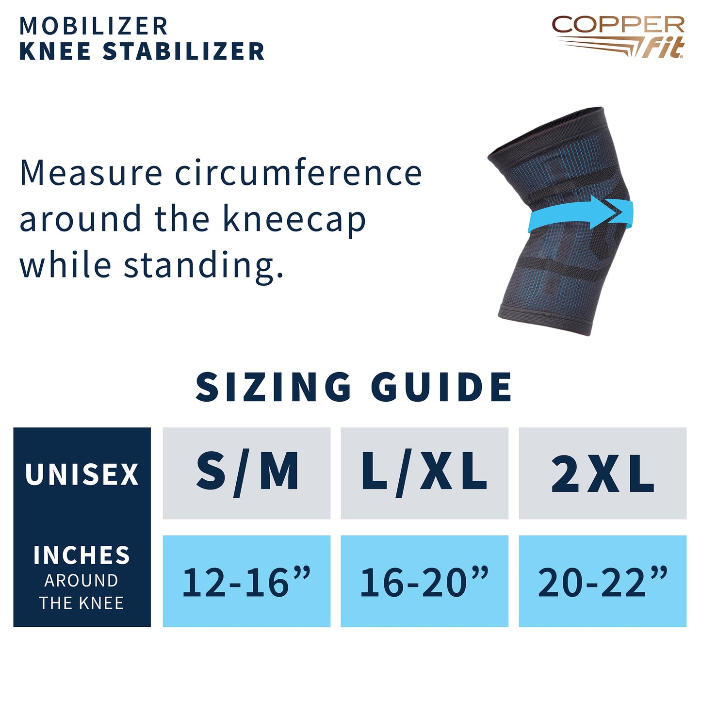 Copper Fit Mobilizer Knee Sleeve – ProSeries with Removable Side Stabilizers Knee Support for Advanced Recovery – Mobility, Knee Pain, Swelling, Inflammation, Circulation, Arthritis, Tendonitis (L/XL)