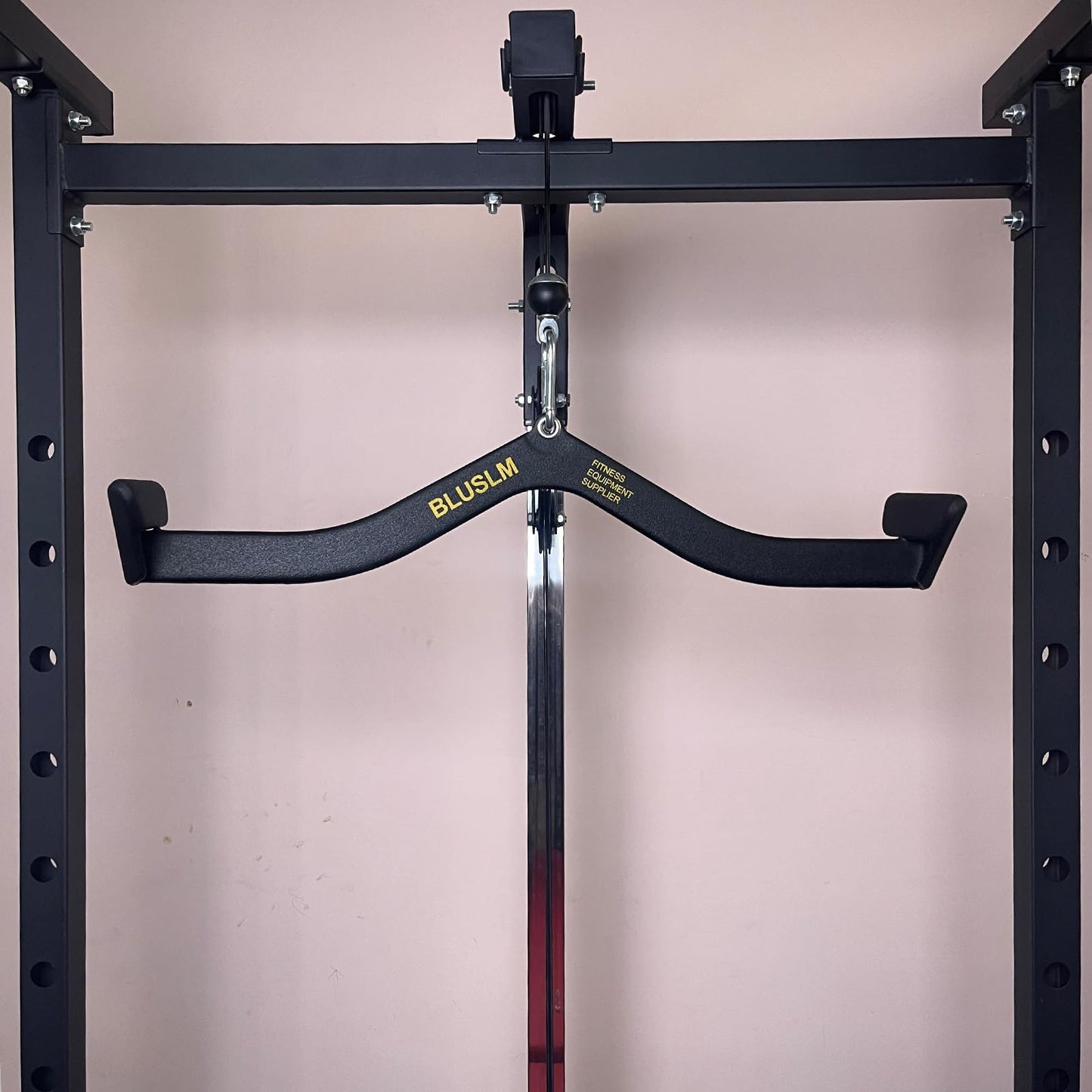 BLUSLM LAT Pull Down Bar for Cable Machine, LAT Pulldown Attachments T-bar V-bar Cable Attachment for Gym, Back Tricep Strength Training Handle