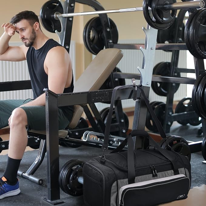 MIER Large Duffel Bag Men's Gym Bag with Shoe Compartment, 60L