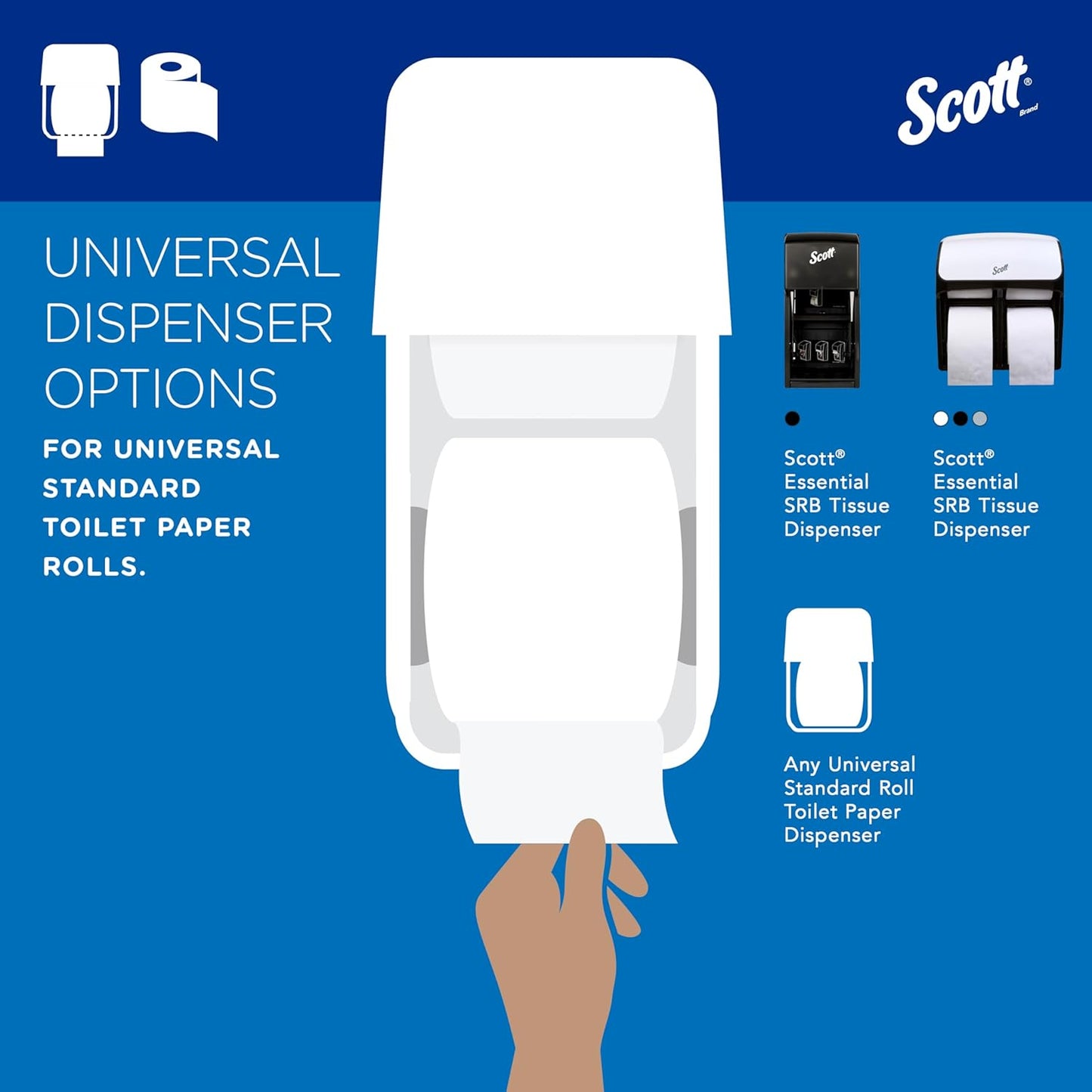 Scott Professional 100% Recycled Fiber Toilet Paper - 2-Ply, Elevated Design, White | 80 Rolls (37,840 Sheets)