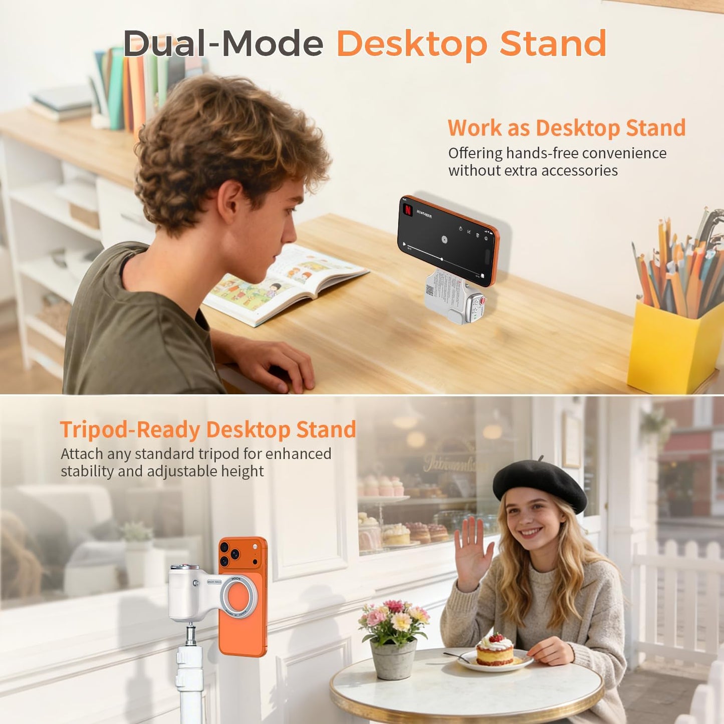 COMITOK iOS17/18/26 Phone Camera Grip MOCA ARCO for Video Recording with Thumb Rest Area Design for iPhone Pro Max