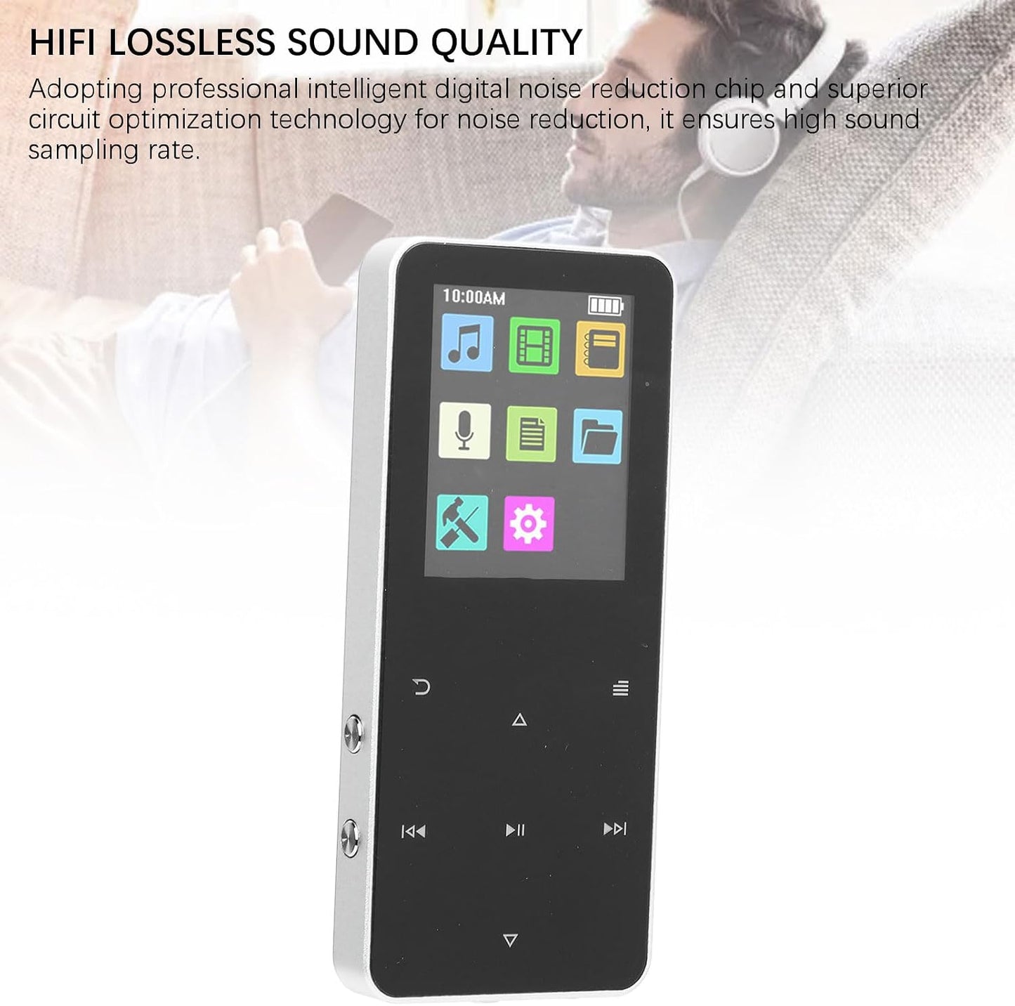 Yoidesu MP3 MP3 1.8 Inch (4GB) Player with Bluetooth, Portable HiFi Lossless Sound Mini Music Player, Music with TFT