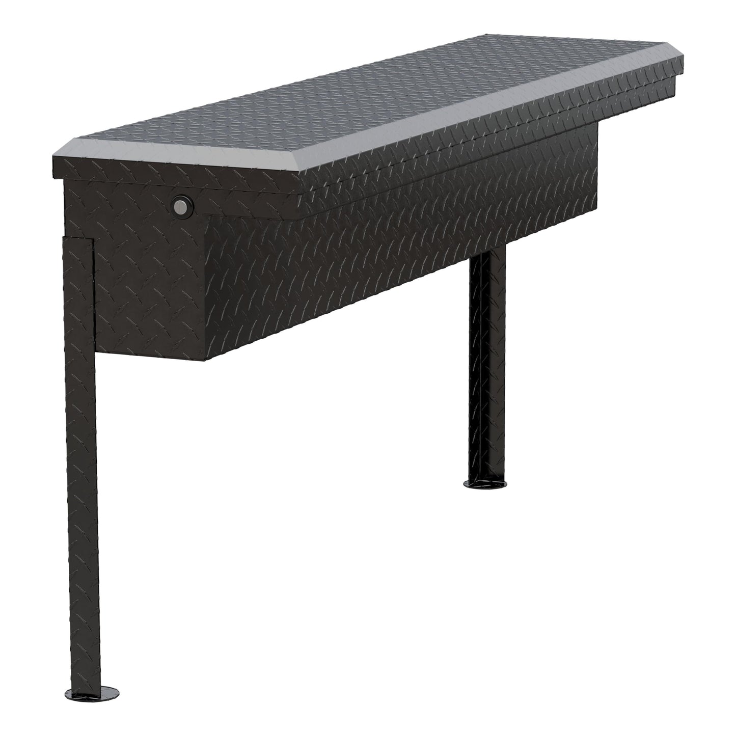 UWS EC30202 48-Inch Gloss Black Heavy-Wall Aluminum Truck Side Tool Box with Low Profile, RigidCore Lid