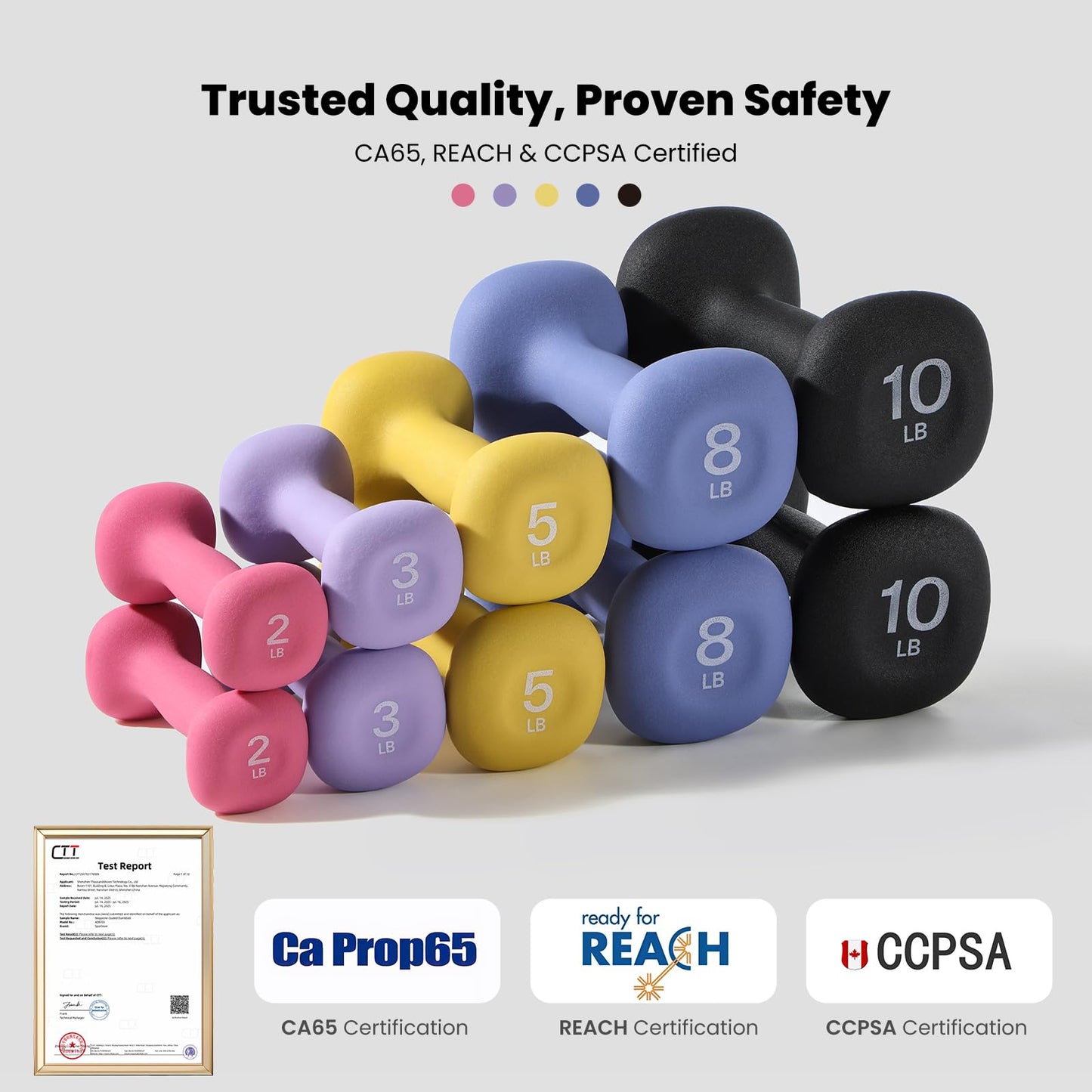 Sportneer Neoprene Dumbbells Set of 2, 2,3, 5, 8, 10lb Hand Weights for Women, Non-Slip Ergonomic Design, Anti-Roll Square Shape at home weights for women (Bright Cornflower, 8lb-pair)