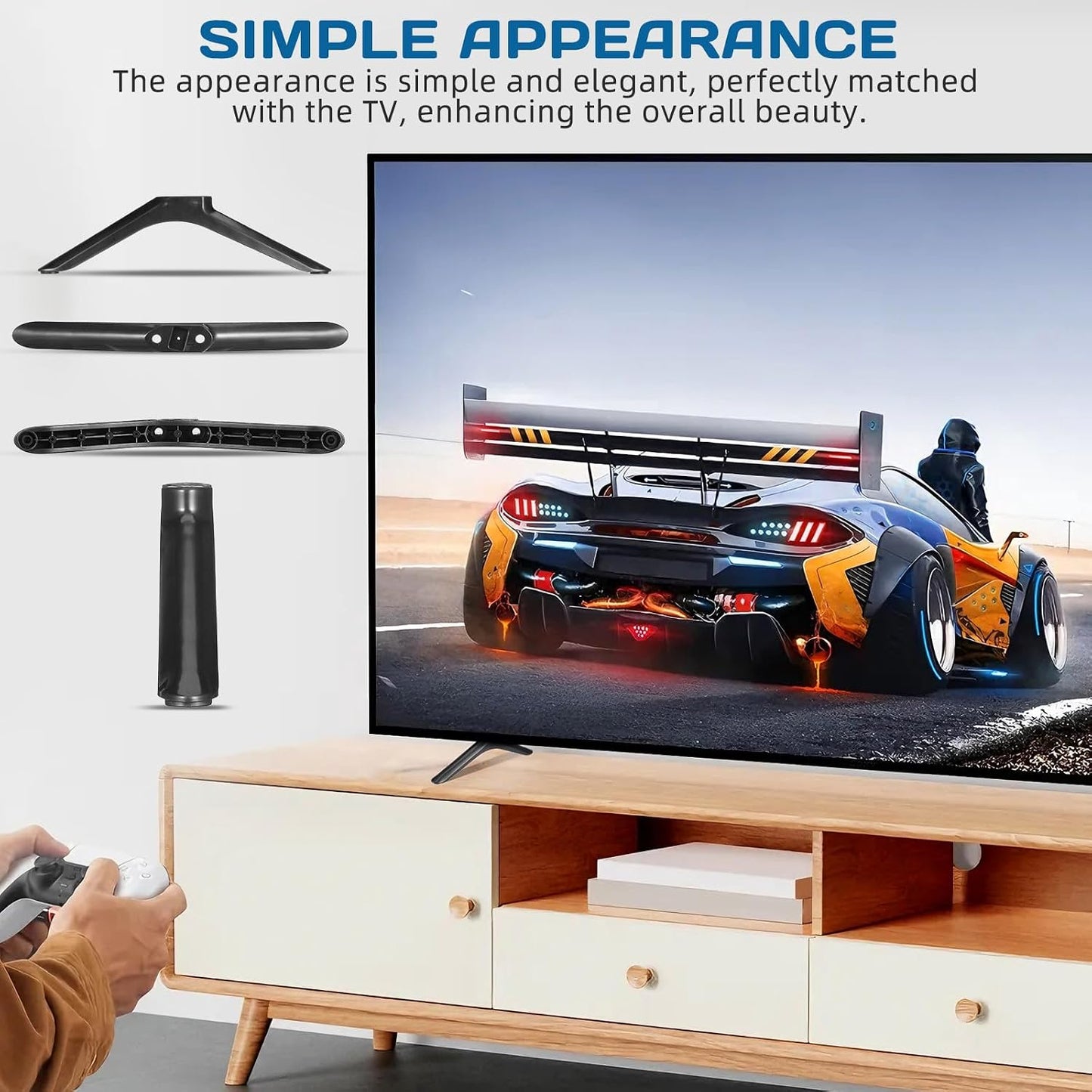 32 Inch BESPORTBLE Universal Tv Stand Legs Replacement with Screws, Tabletop Tv Base Pedestal Feet, Monitors
