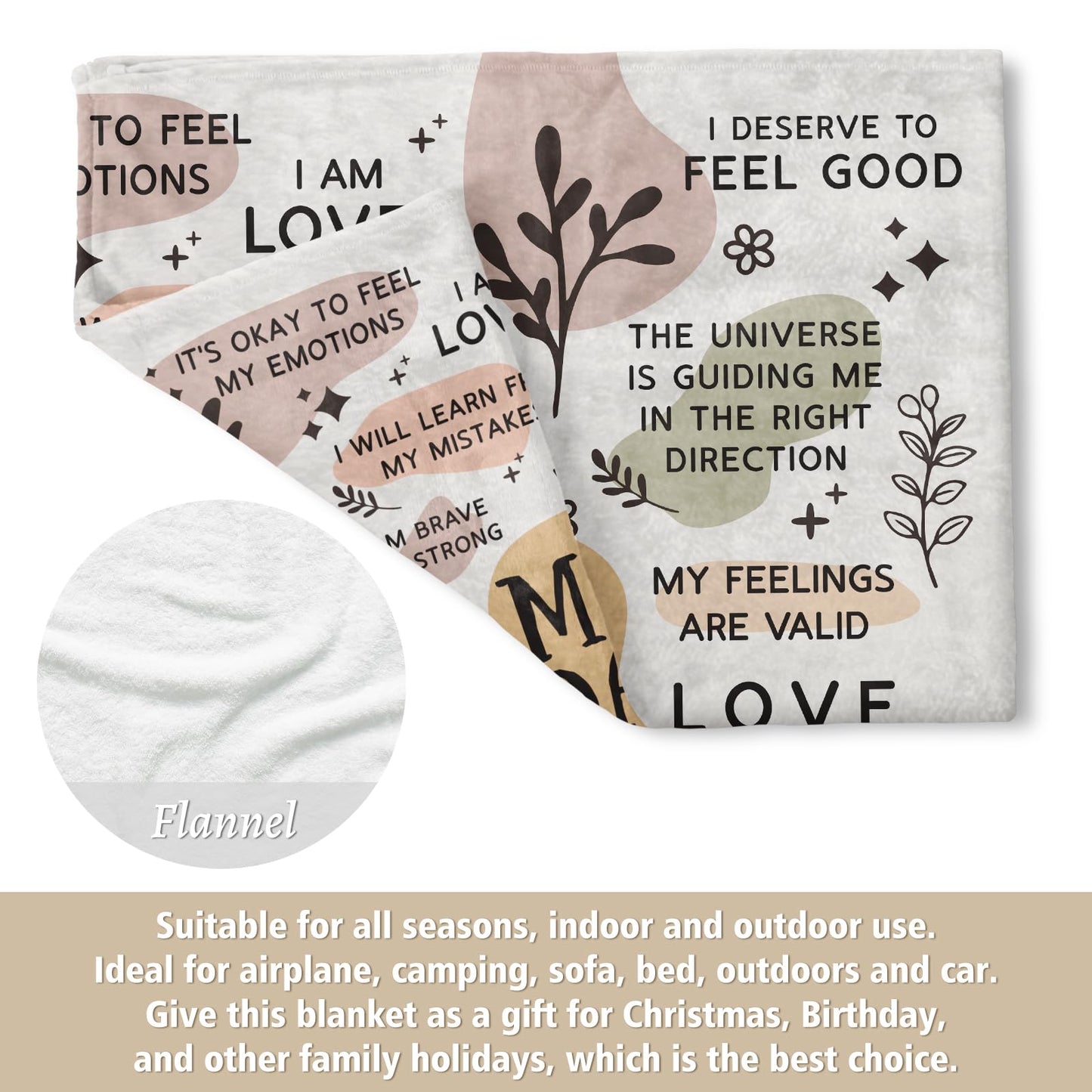 BaubleDazz New Mom Gifts Blanket, Mama Daily Affirmations, Postpartum Pregnancy Gift for First Time Moms, Mommy to Be, Mama, New Mom Essentials, Christmas Birthday Gifts for Moms(50" x 60")