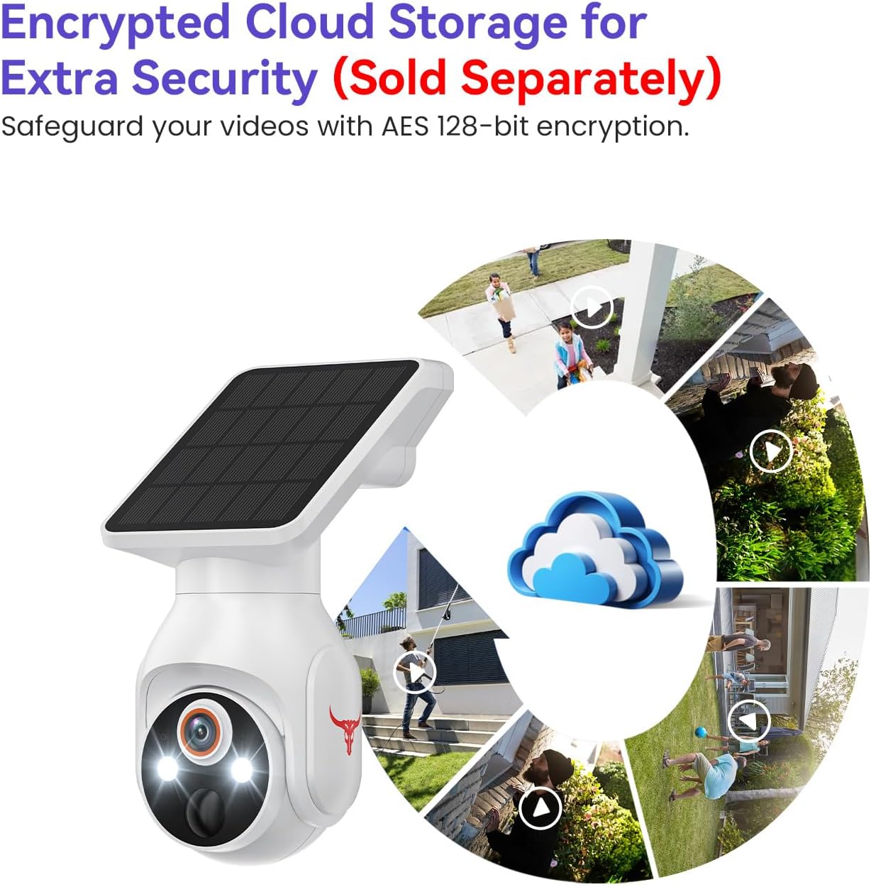 MeshSear 1080P 360 2-Way 2.4Ghz Solar Security Cameras Wireless Outdoor, View Pan/Tilt, Color Night Vision, Easy