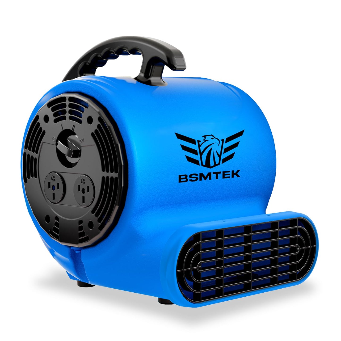 BSMTEK Air Mover Blower Fan, Industrial 1/3HP 1200CFM Monster Floor Blower Carpet Dryers - 3 Speeds Switch, 4 Adjustable Angles, 15FT Long Cord, Stackable - 2026 Upgraded