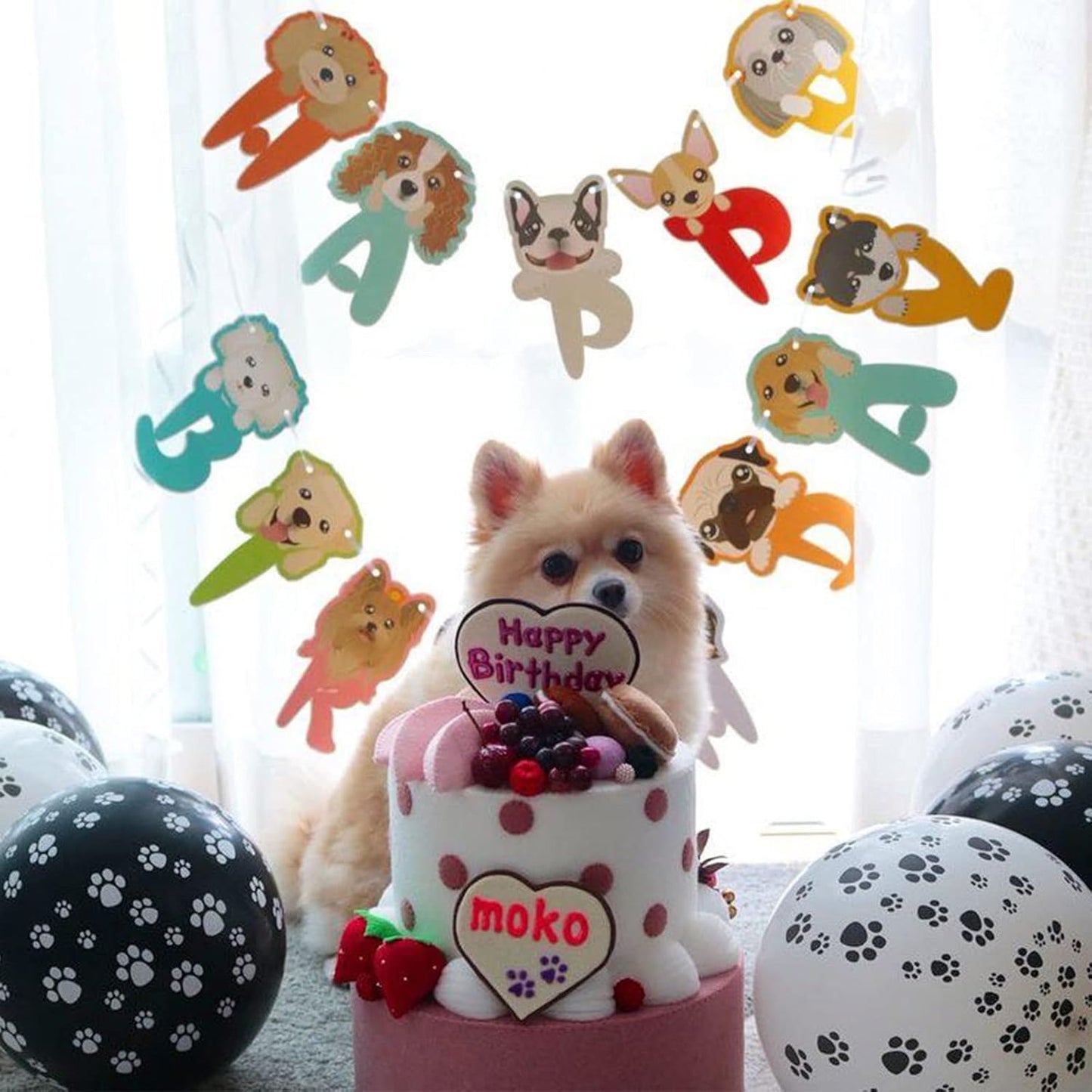PartyWoo Paw Balloons - 50 Pcs 12 Inch Matte White Latex Balloons for Dog-Themed Birthday Parties