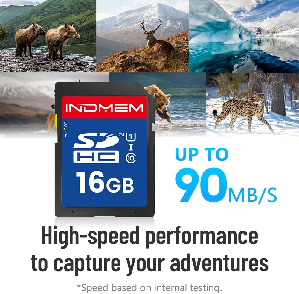 elecacc 16GB (3 Pack), C10 U1 10 4K SD Card SDHC UHS-I Memory Cards Class High-Speed Full HD Video Compatible