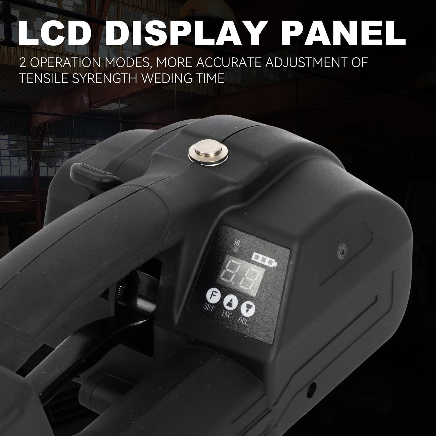 U.S. Solid Electric Strapping Machine with LCD Screen for 1/2-5/8in PP PET Straps 2×4000mah Battery Powered Automatic Strapping Banding Machine for Box Pallet