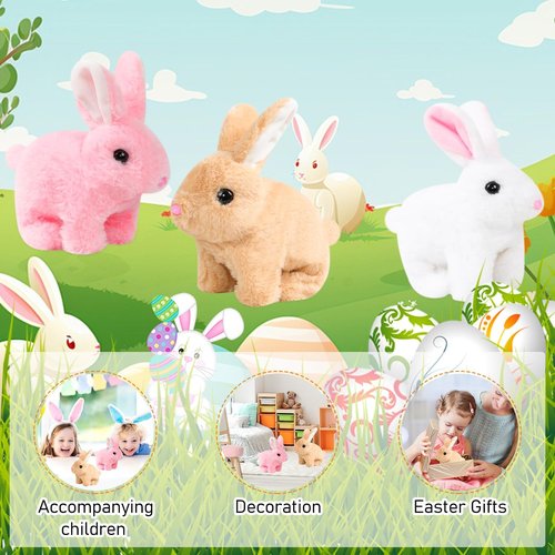 Bunby Realistic Rabbit Toy - Interactive Plush Bunny with Lifelike Movements | Easter Gift (White)