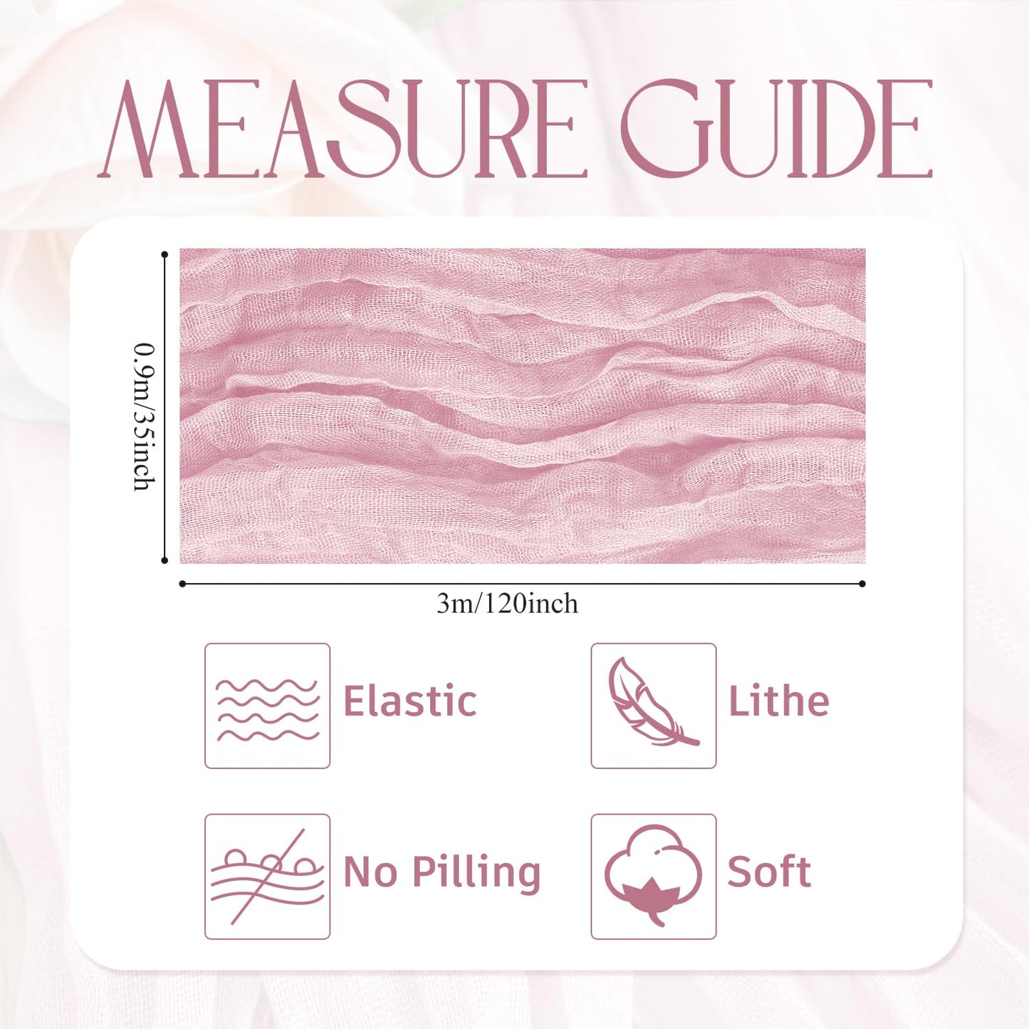 Wokceer Cheesecloth Table Runner 4Pack 10FT Blushing Pink Christmas Gauze Cheese Cloth Table Runner for Party Easter Rustic Sheer Table Runners for Baby Bridal Shower Wedding