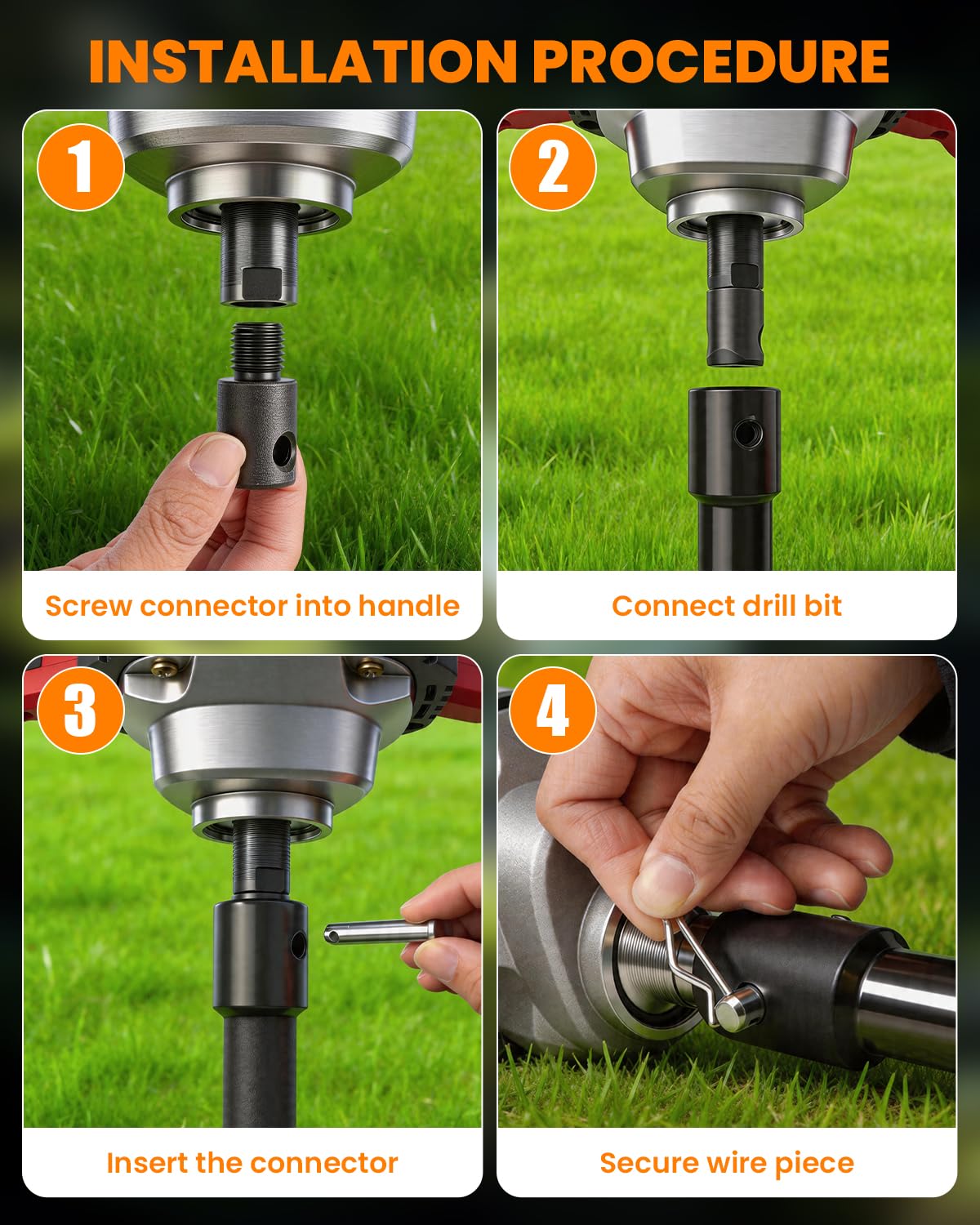 42V Cordless Post Hole Digger with 2x4.5Ah Batteries & Dual Chargers, 1200W Brushless Earth Auger for Fence Post with 6" Drill Bit, 85Nm High Torque Electric Hole Digger for Hard Soil, 800RPM